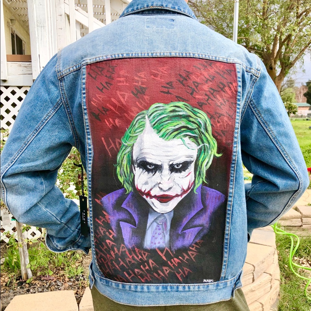 Men’s hand painted denim jacket